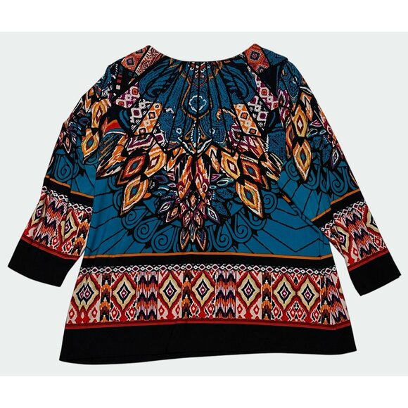 Investments Bohemian Style Womens Career‎ Siren Top Sz 2X Multicolor Print - Picture 2 of 6